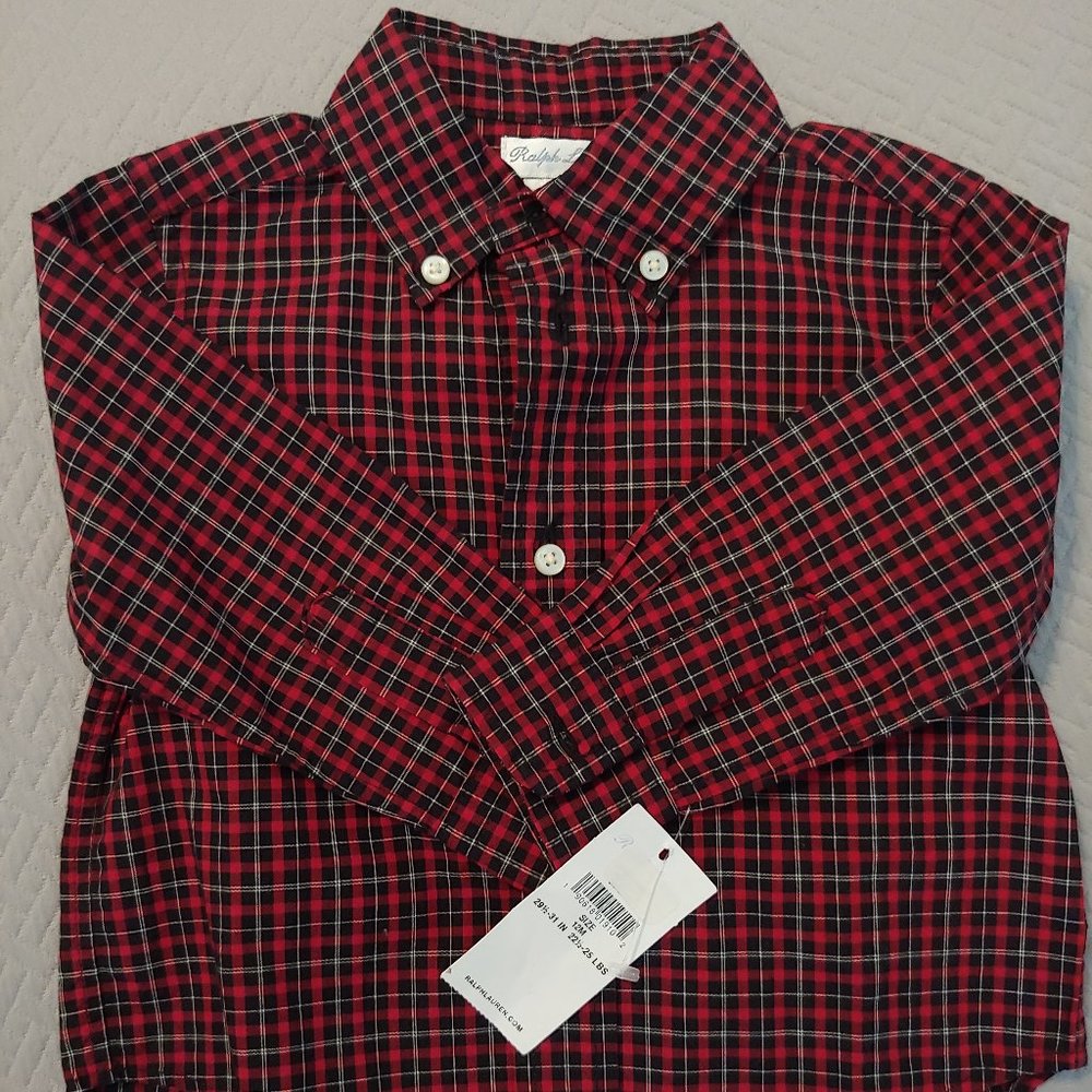 Ralph Lauren baby boys plaid dress shirt 12M
